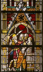 Raam w19 met de martelaarschap van St Thomas Becket (glas-in-lood)